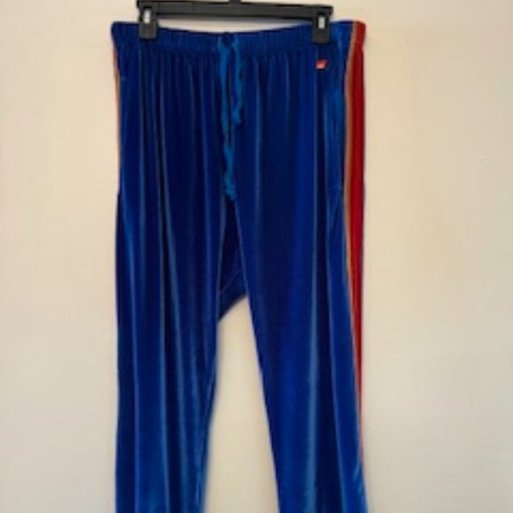 Aviator Nation Stripes Velvet Sweatpants In Vintage Blue Size L - Picture 3 of 6